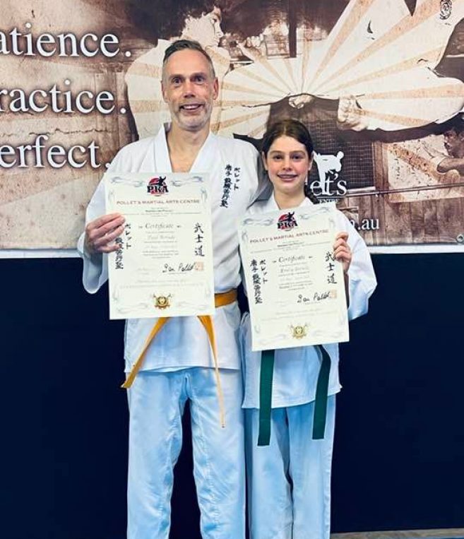 Emily Berude and Paul Berude Karate