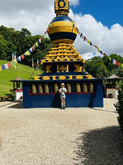 Sophie visiting the World Peace Stupa